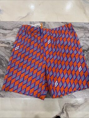 Louis Vuitton Orange and Blue Geometric Hybrid Shorts